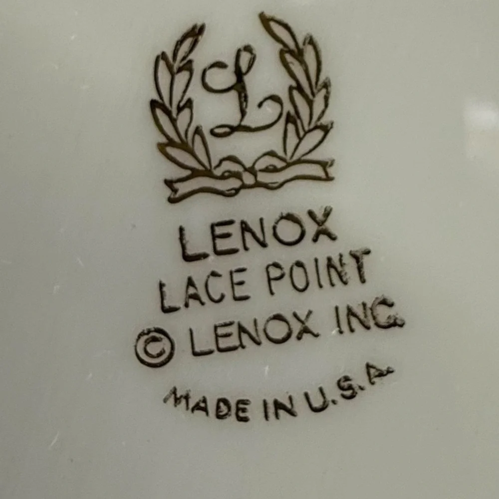 Lenox Lace Point Footed Tea Coffee‎ Cups With Saucers Set Of 2 Read